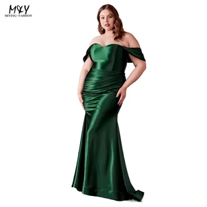 Trendy Luxury Elegant Satin Formal Dress Long Off Shoulder Plus Size Wedding Bridesmaid Evening Dress Long Prom Dresses