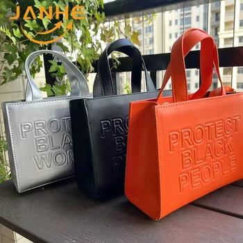 JANHE 2022 New Arrivals sac a main leather Clutch Tote Bags Ladies handbags And Purse Protect Black Women Bag