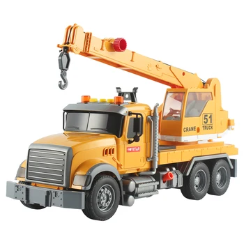 Air Pressure Lifing Boom Light Music Friction Toy Vehicle ,2023 New Arrivals Children Plastic Toys Engineering Crane Car Model