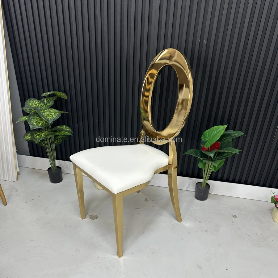 Hot Selling Cheap Gold Stackable Design Pu Leather Velvet Round Back Iron Hotel Chair Banquet Event Wedding Chairs