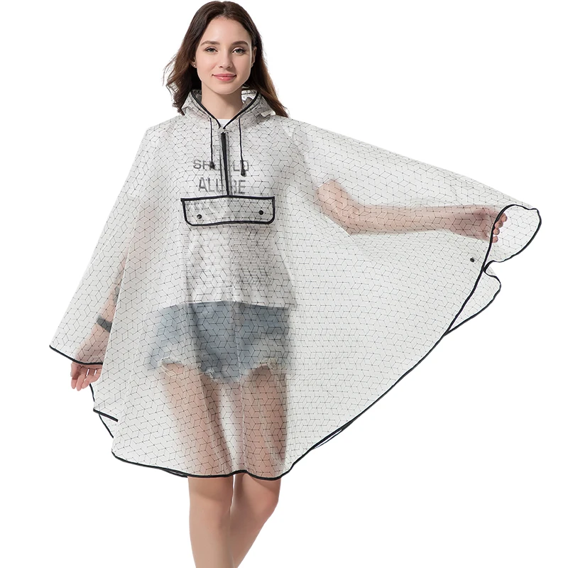 Eco-friendly Soft Eva Poncho Women Reusable Rain Poncho Waterproof For ...