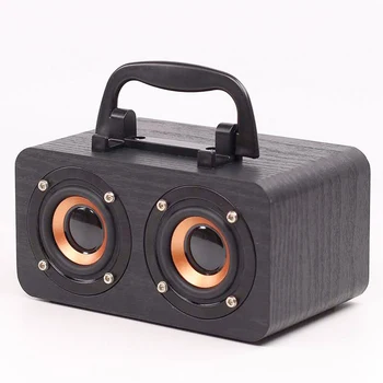 Outdoor Wireless Wooden Small speaker 3D Stereo Home Theater System Blue tooth BT Speaker