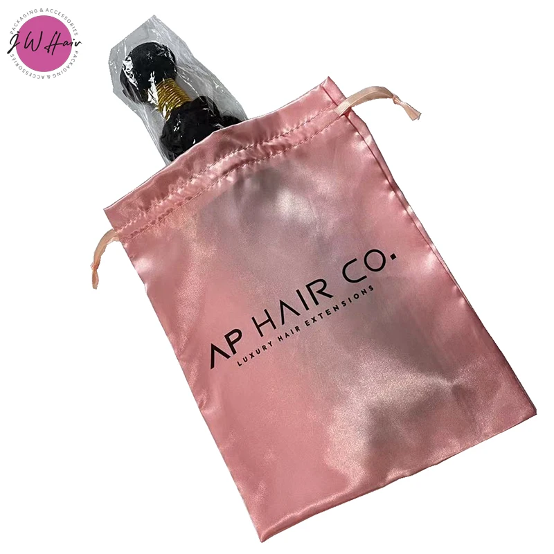 Hair Weave Packaging Silk Material Bags For Hair Extensions And Wigs