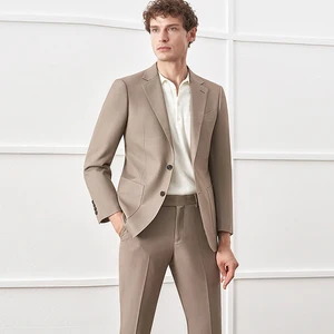 Men's Suits Suit Wedding Groom Two-piece Business Casual Italian Apricot Texture Texture Europe and the United States Formal