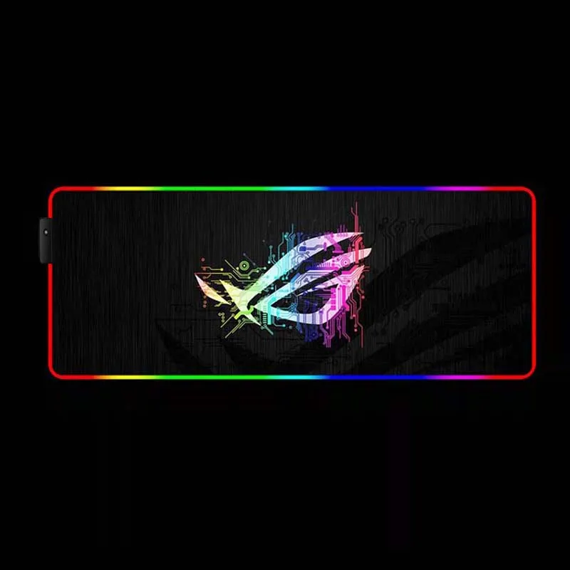 Big World Map Leather Keyboard Led Mousepad RGB Tapis De Souris Montian Luminous Mouse Pads Gamer Desk Mats Mat Gaming Mouse Pad