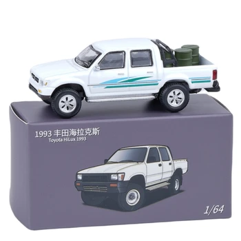 JKM 1:64 TOYOTA Hilux Pickup Truck Miniature 1/64 Toy Car Vehicle Premium Model Free Wheels Diecast Metal Alloy Collection Gift