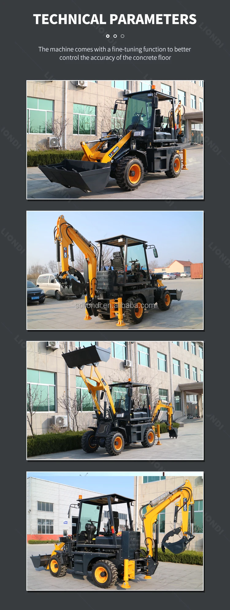 Loading Backhoe 4x4 Wheel Tractor Excavator Backhoe Loader for Sale for Excavations ...