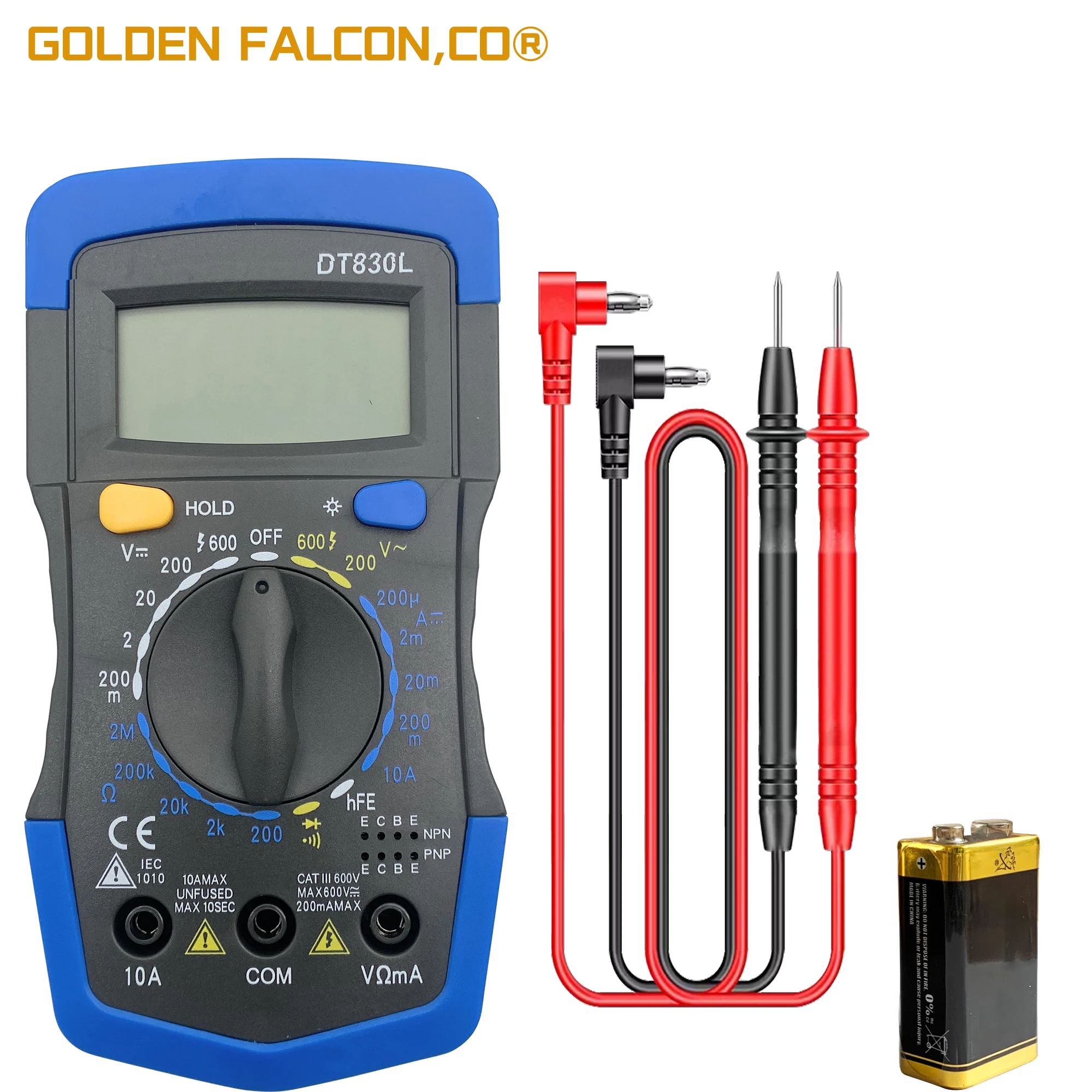 Professional Handheld Digital 1999 Counts Capacitance Meter LCD Digital Multimeter Voltmeter Ammeter Ohmmeter DT830L