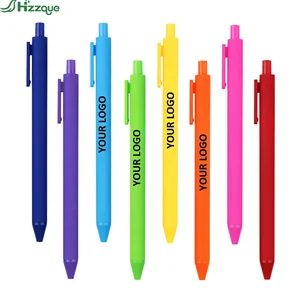 Promotional Multi-Candy Colored Soft Touch 0.5mm Gel Pen Customizable Logo Rubber-Finished Plastic Click Pen