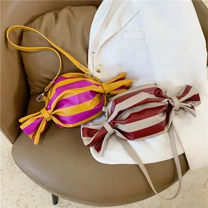 Cute Candy Bags for Woman Contrast Stripe Sac Femme Shoulder Crossbody Bag Sweet Teenage Girls Bolsos Mujer Bolsas Bolsa