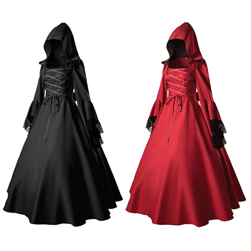 Damenkostüm Gothic Lolita Kleid Gr. 42/M – 80er New Wave Stil Für Karneval & Halloween