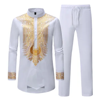 Spring and Autumn New African Clothing Versatile Printed British Men Set Men's Wear Hot Selling Wholesale Men's African Set OEM