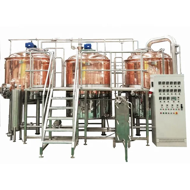 1800L 18HL 15BBL Hot sale beer microbrewery equipment red copper steam heated 3-vessel brewhouse bre