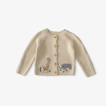 ヘヨンhyeon  elephant knit cardigan RTS Engepapa Autumn Girls Giraffe Elephant Cardigan