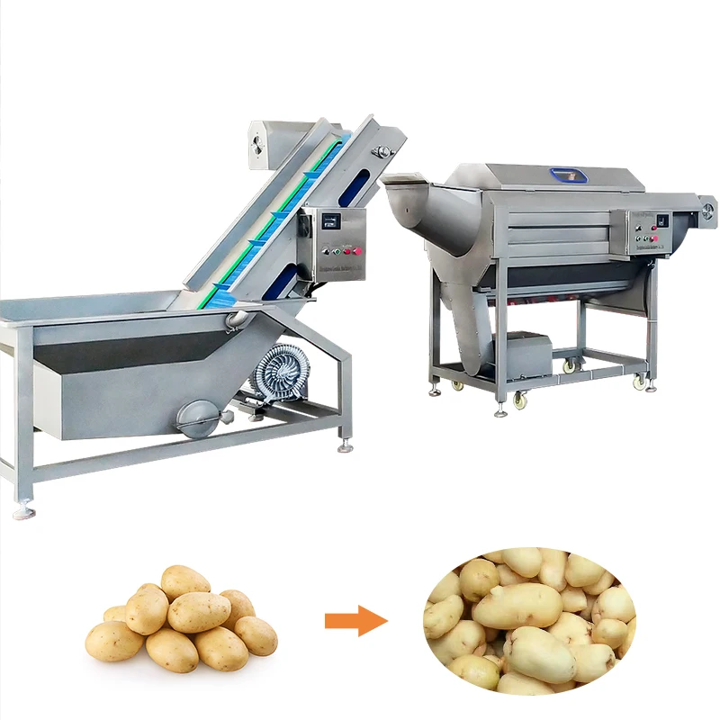 LONKIA Automatic Sweet Potato Washing and Peeling Machine Auto Sweet Potatoes Brush Washer Peeler Cleaning Machines