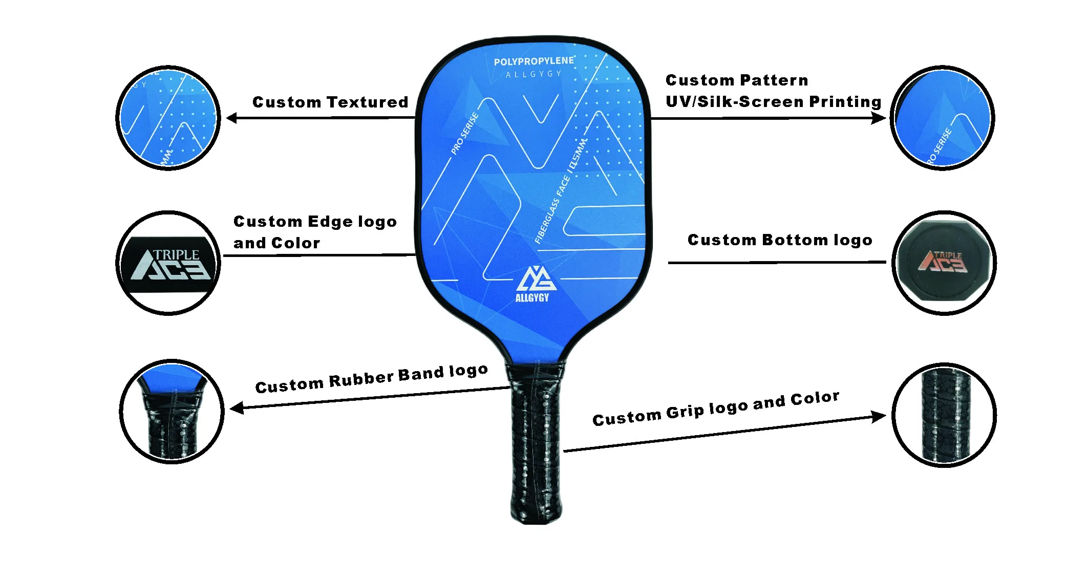 Custom Pickleball Paddle 3k 4k 18k Pickleball Paddle Set Of 2 Carbon ...