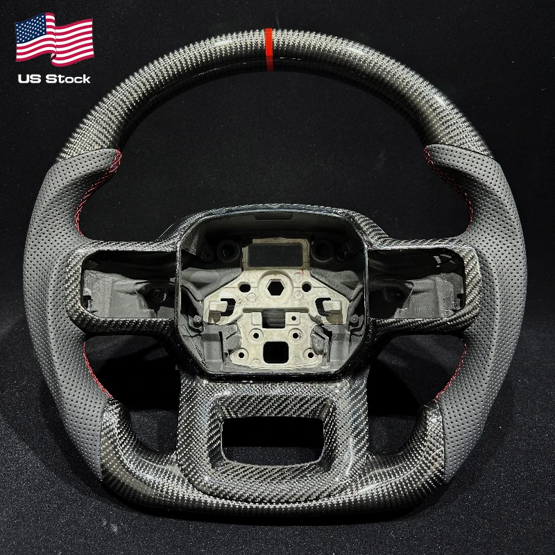 Carbon Fiber & Perforated Leather Steering Wheel for Ford F-150 / Raptor