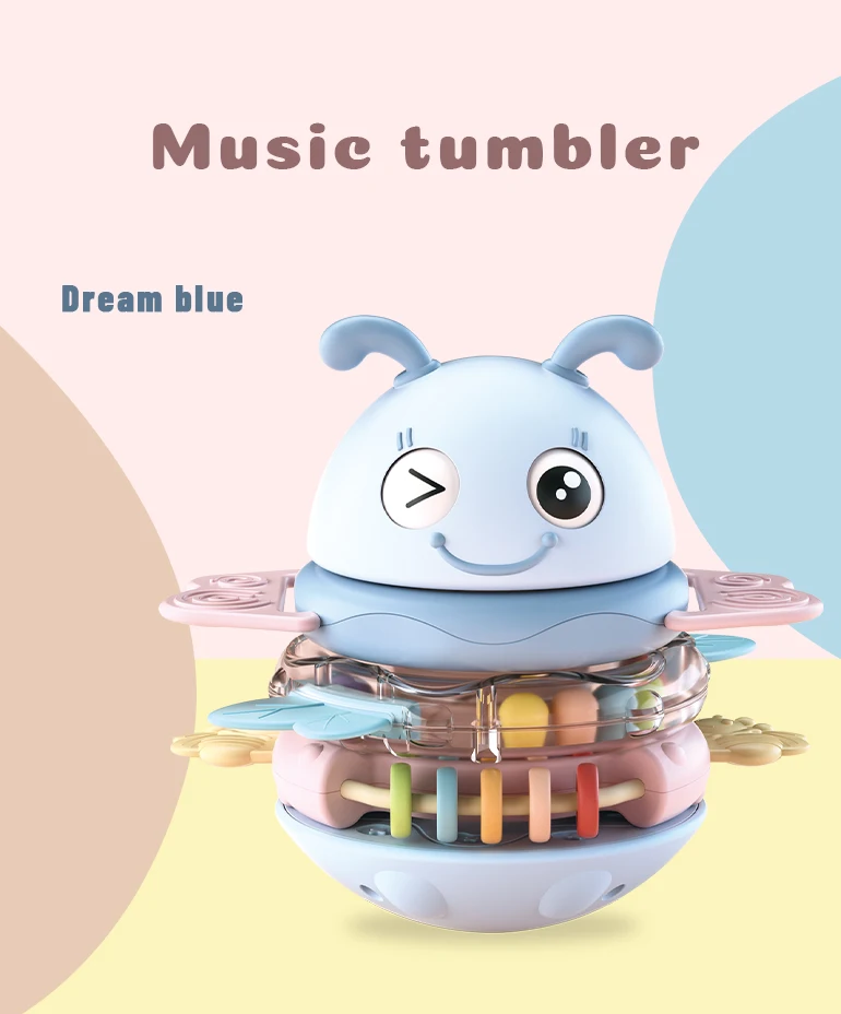 Educational Latest New Baby Roly Poly Toy Tumbler Plastic Music Lighting Ball for Kids