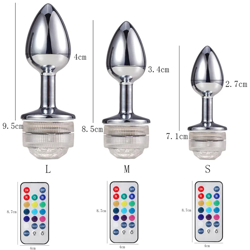 Wasserdichter Ferngesteuerter LED-Analplug aus Edelstahl mit  Farbwechsel-Beleuchtung Analperlen Sexspielzeug für Analspiele