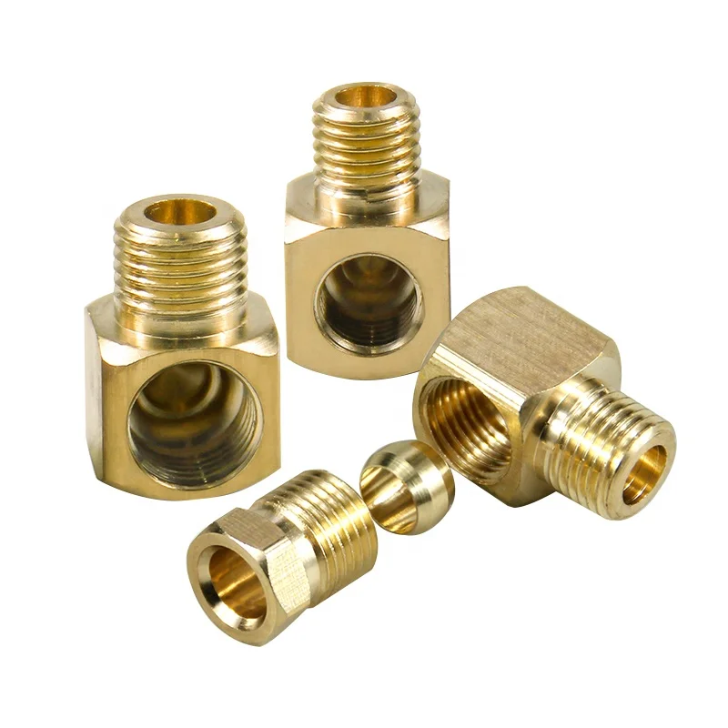 Compression Ferrule Lubrication System Cooper Connector Brass Oil Pipe Fitting Adapter Hose Elbow Joint for Machining Center