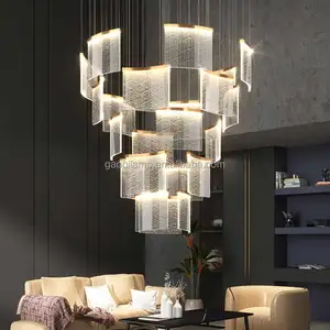 Customizable Artistic Ribbon Light Transparent Luxury Pendant Chandelier Personalized Interior Design Accessory