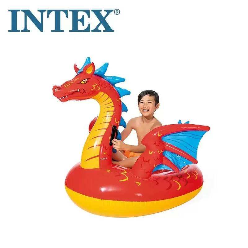 Factory Original Children's Eco-Friendly Pool Water Inflatable Animal Ride Adult Play Fire-breathing Dragon Floating Rows
