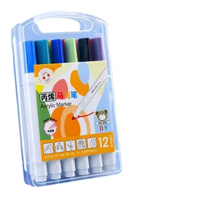 Multicolor Children's Acrylic Marker Pen Set for Clothing Shoes Hats Painting Creative Line Drawing in Art Made Durable Plastic