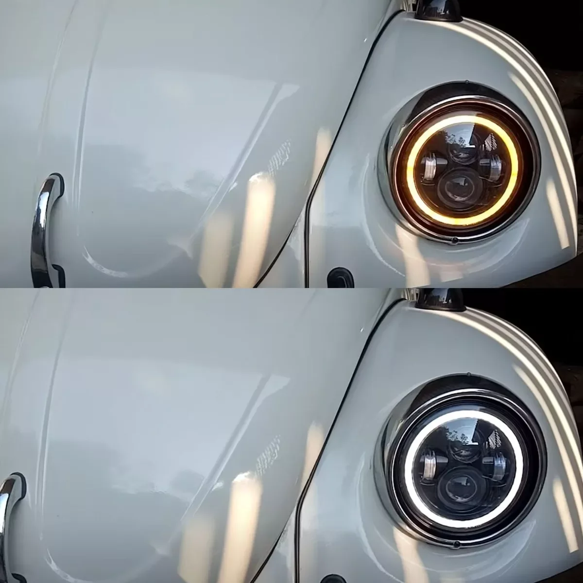 Dot 7 Inch Round Led sealed Beam halo Headlights Hi Lo Angel Eyes Farol for Jeep wrangler Fusca Kombi Troller Jeep Willys
