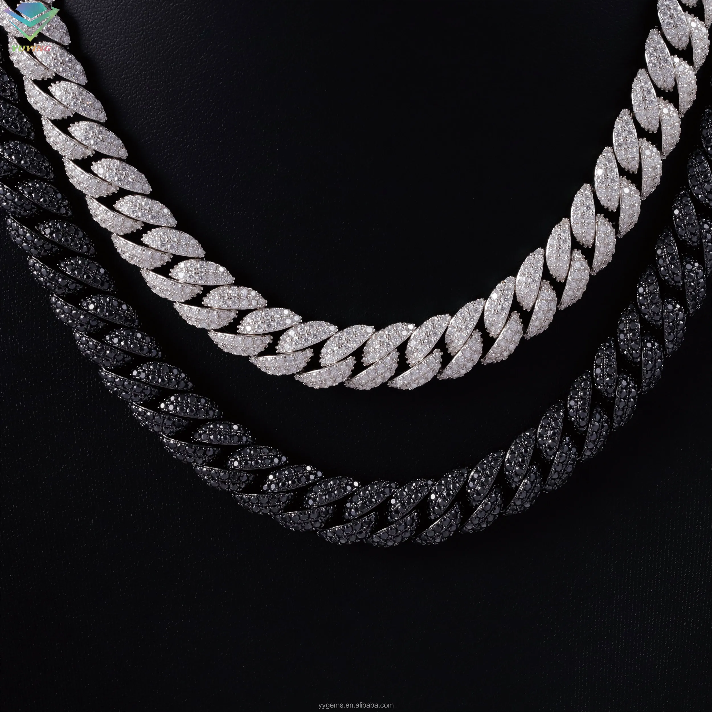 Black Panther Moissanite Hip Hop Cuban Link Necklace - 925