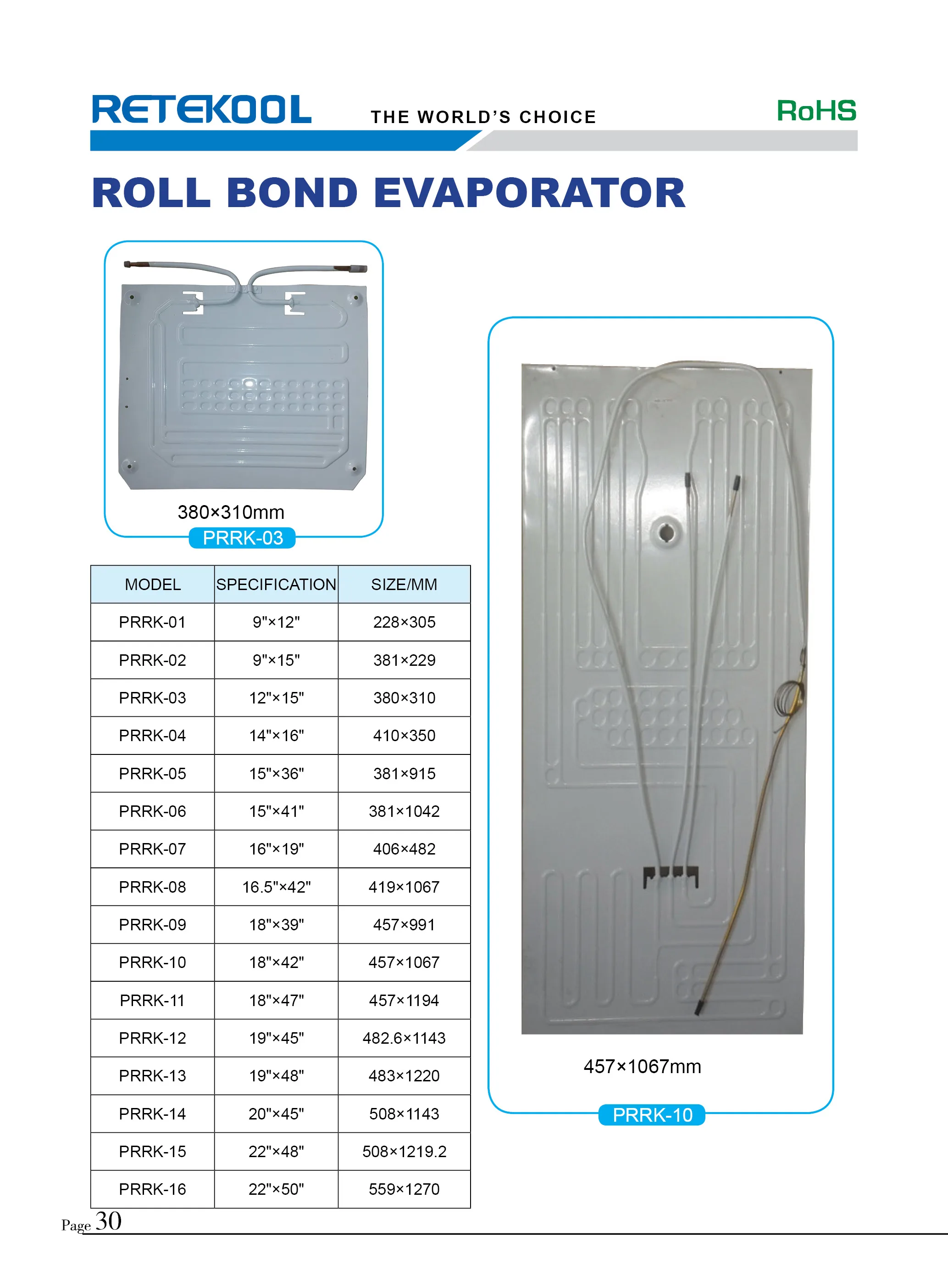 Freezer Aluminium Plate Tube Refrigerator Refrigeration Evaporator