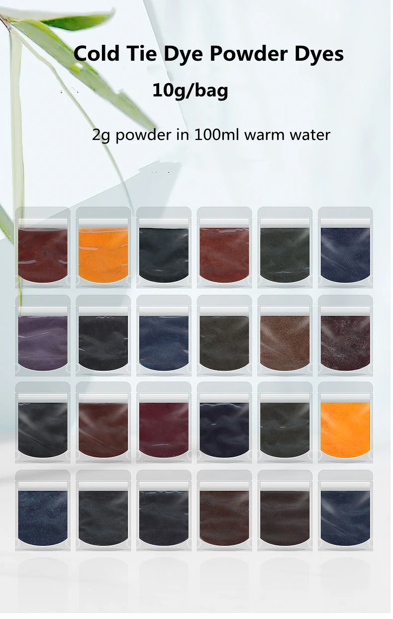 24colors Tie Dye Powder Fabric Dye 10g/bag Shirt For Art Lovers Dying