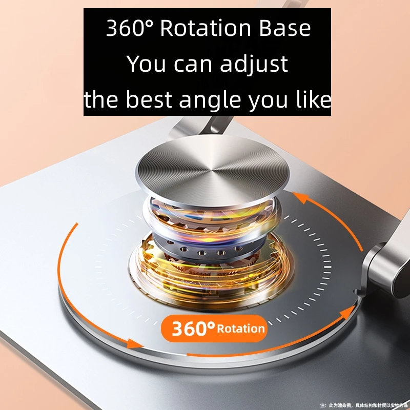 Hot Selling Aluminum Alloy 360 Degree Rotation Portable Foldable Adjustable Laptop Stand for 17.3 Inches Notebook or Tablet