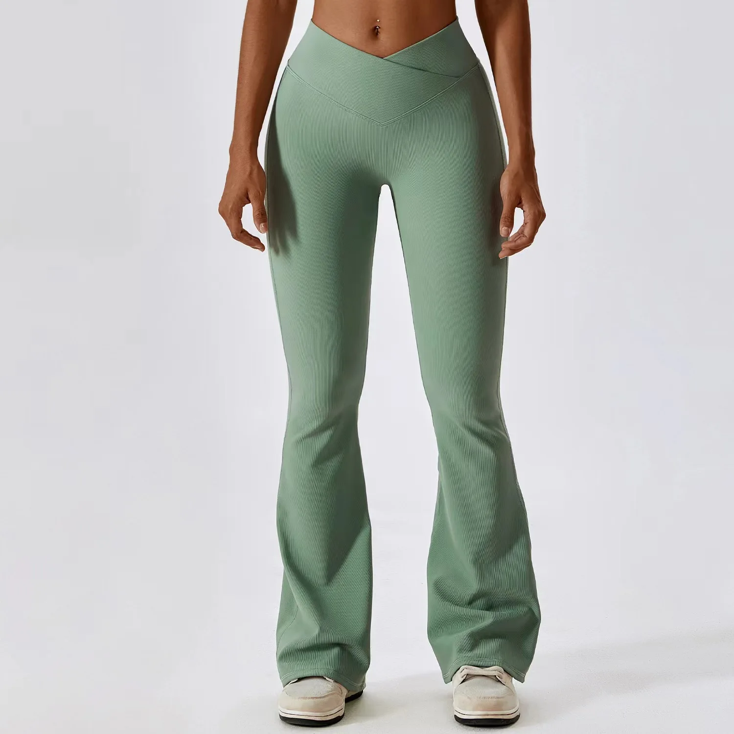 Yoga Pants High-Waisted Cross-Flared Leg-Lengthening Tummy-Tucking Butt-Lifting Fitness  detail