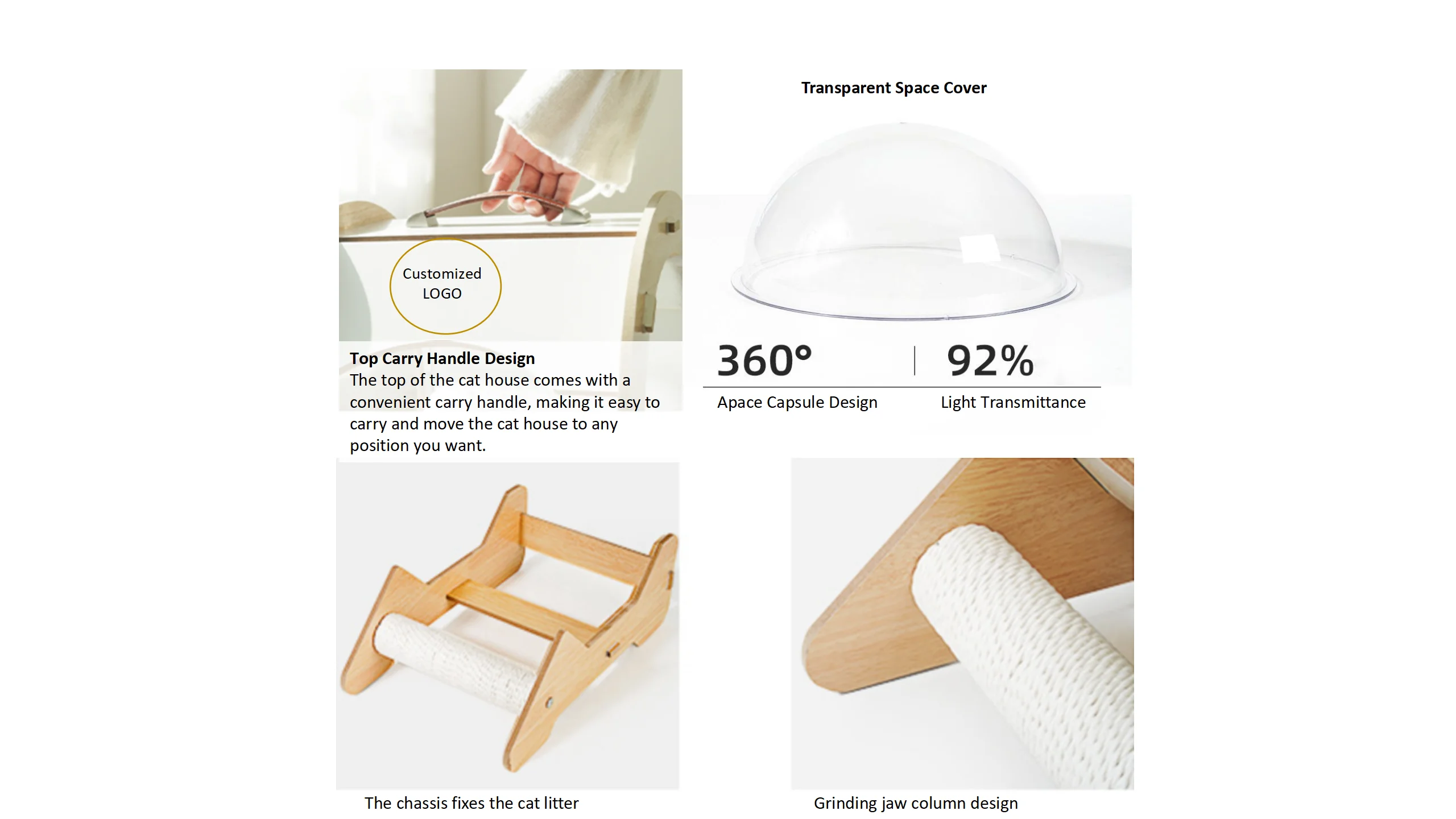 New Round Capsule cat Nest 360° No Dead Angle Bilateral Space Capsule cat Nest Portable Portable cat Nest Grasp Board cat Bed details
