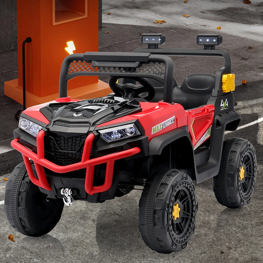 Classic Children's Electric Ride-On Four-Wheel Off-Road Vehicle Dual Drive for Remote Control Toy Car for 2-4 Years Metal