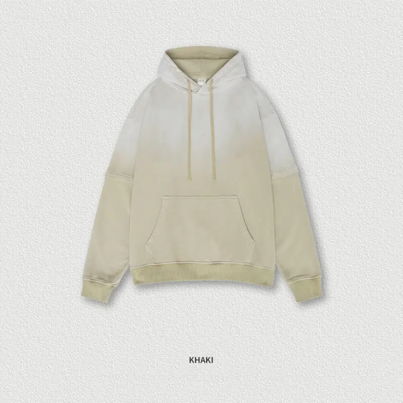 Salati Garment Washed Hoodie Men 600gsm Acid Wash Pullover Oversize Streetwear Sweatshirt Vintage Sun Faded Hoodie gallery 10