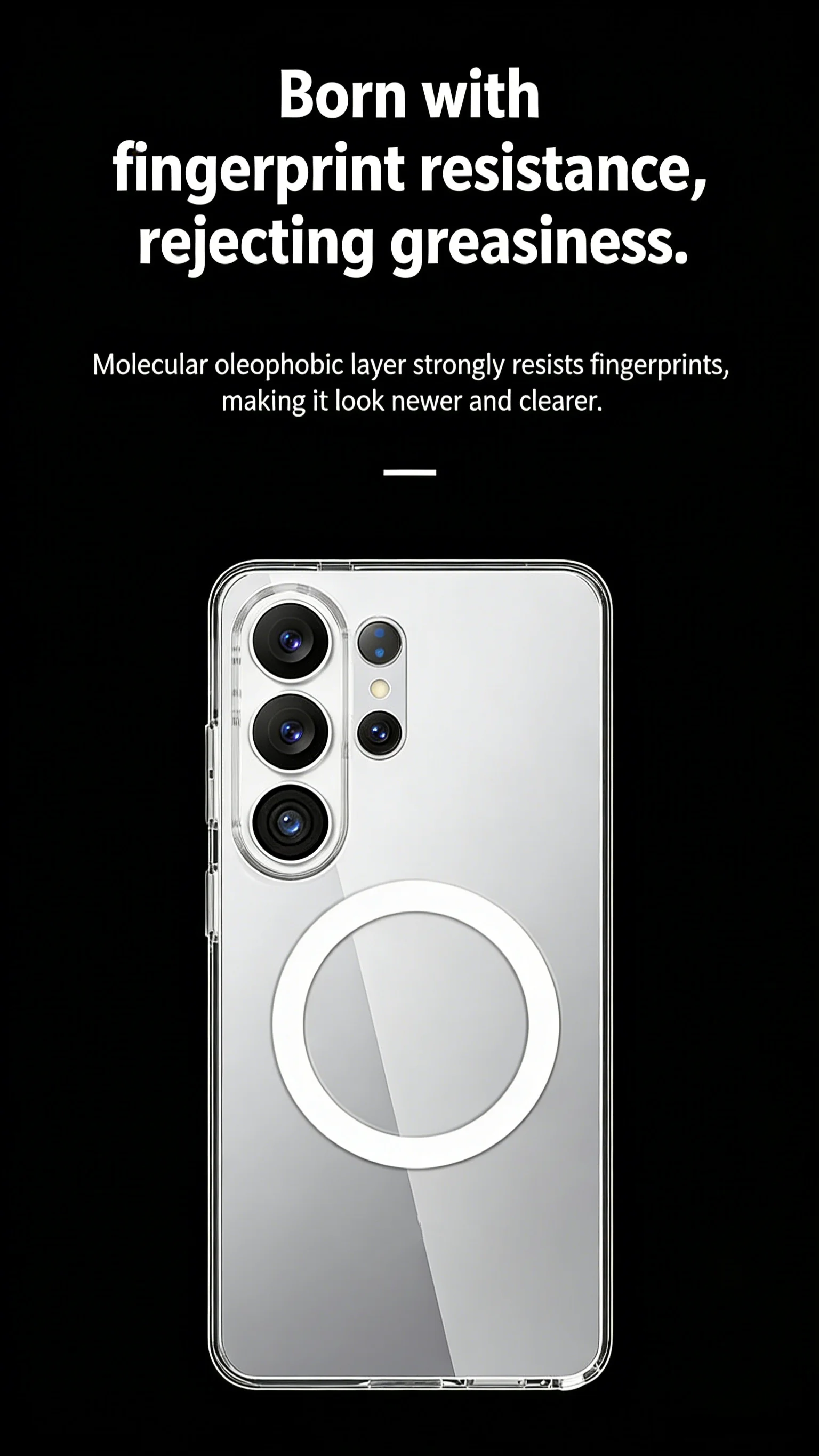 product tpupc phone case with anti yellow ultra magnetic crystal anti fingerprint texture phone case for samsung galaxy s26 ultra-7