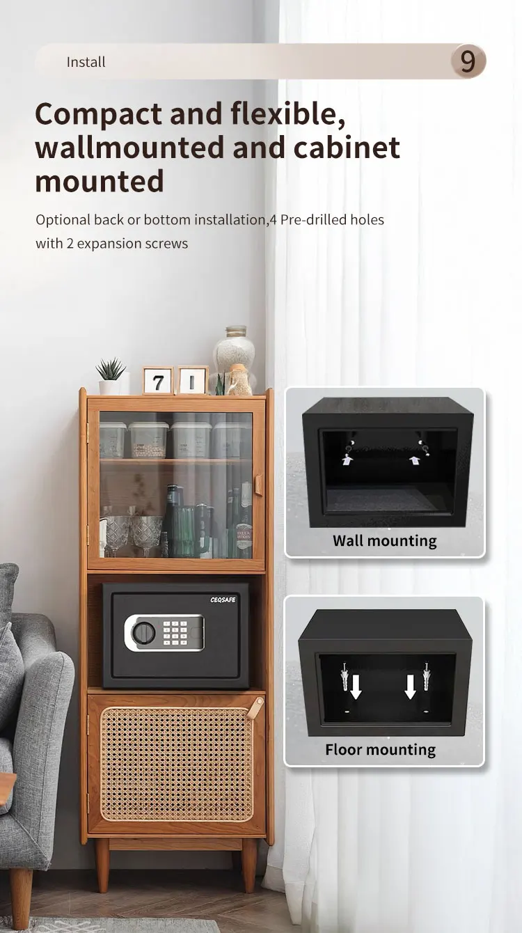 CEQSAFE New Arrival Security Locker Digital Code Display Home Electronic Safe Box for Money details