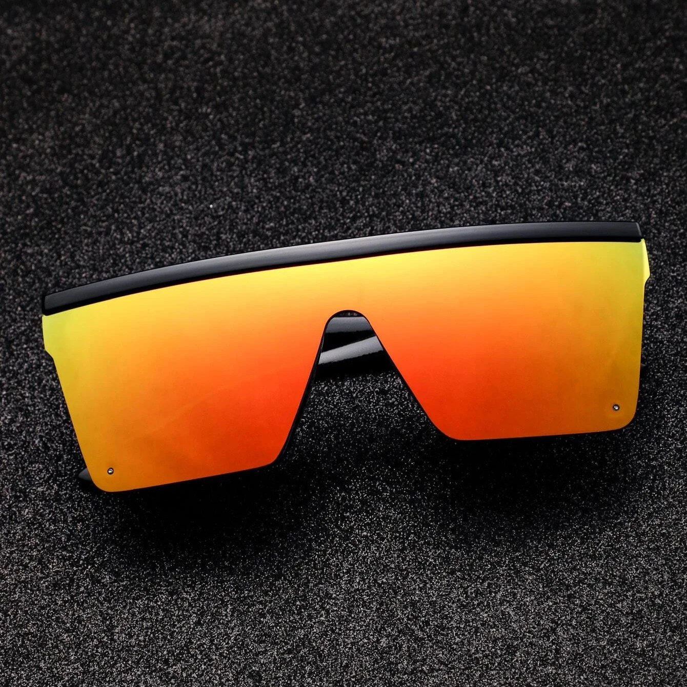 Lmamba 1871 Oversized One Piece Lens Sunglasses Men Black Fashion Square Sun Glasses Mirror Vintage Retro Glasses Female Women