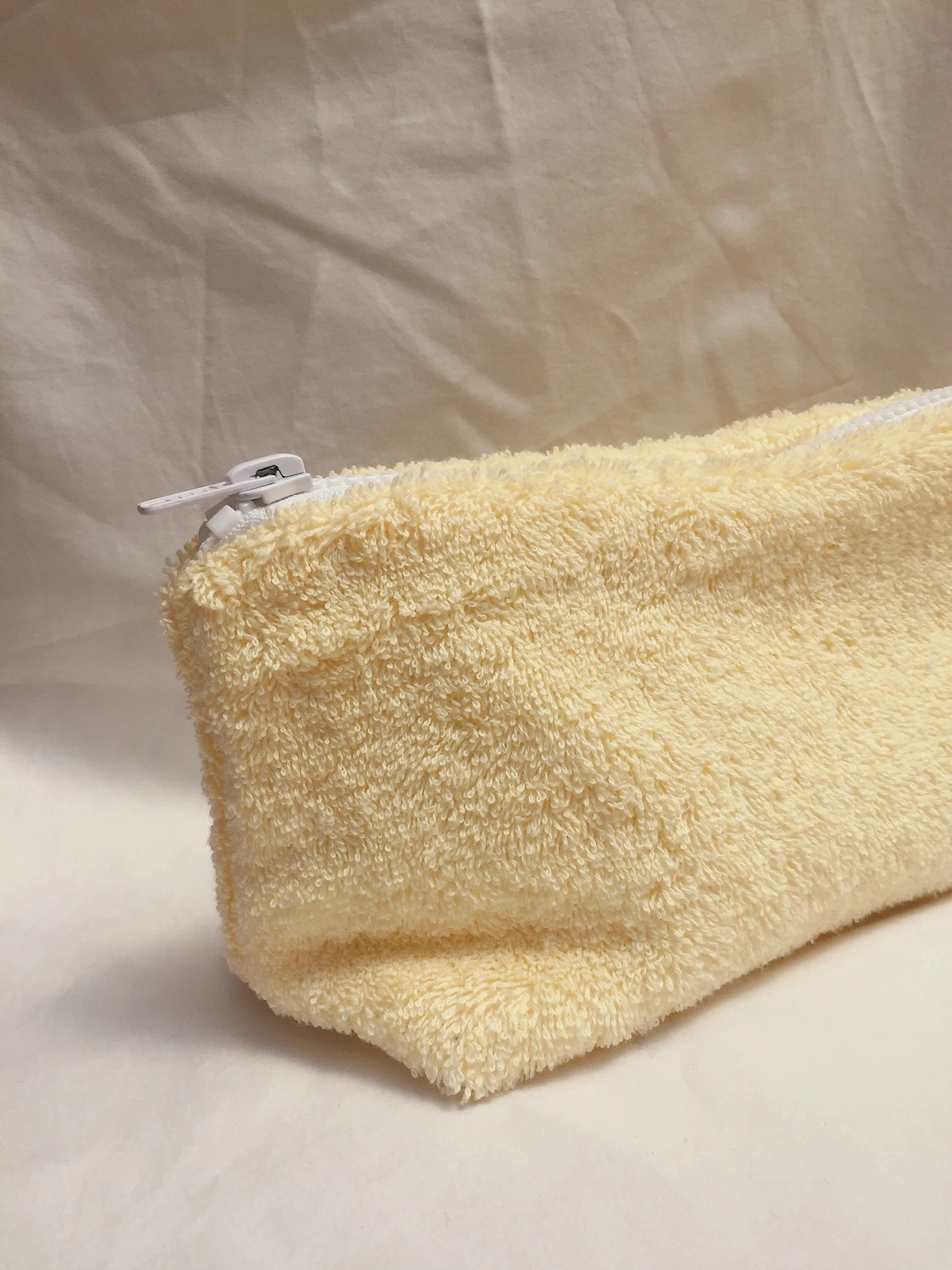 Snow White Terry Cloth Terry Towelling Cosmetic Makeup Bag Toiletry