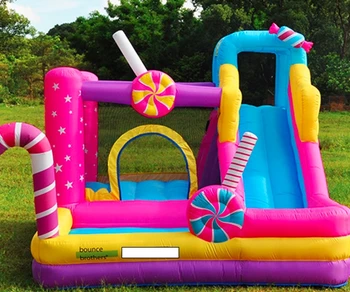 Commercial Cartoon Bouncing Castle With Ball Pool Slide Inflatable Trampoline Castle