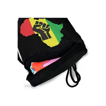 Women Men African Roots Black Power Piece Beam Backpack Drawstring Sackpack For Hiking Yoga Beach Travel School Swimming