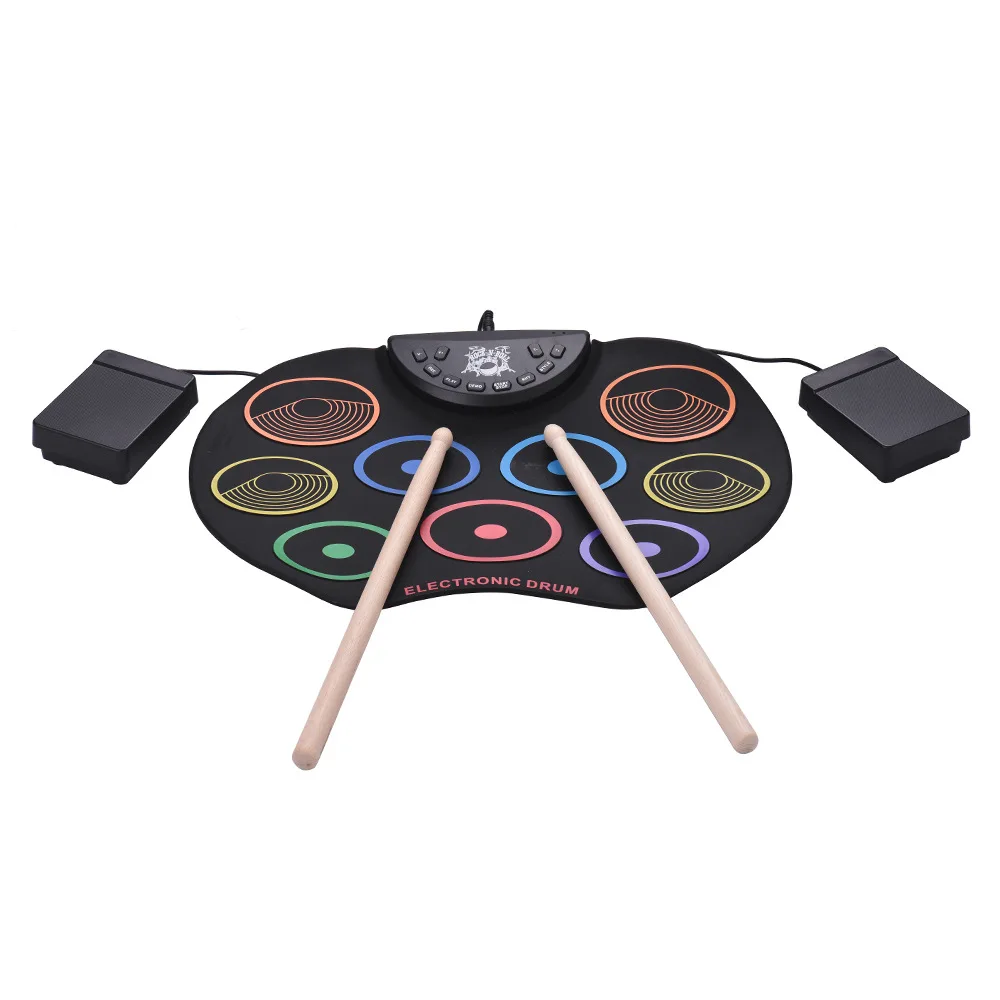 Colorful Key Electric Drums Percussion USB Roll up Drum Electronic