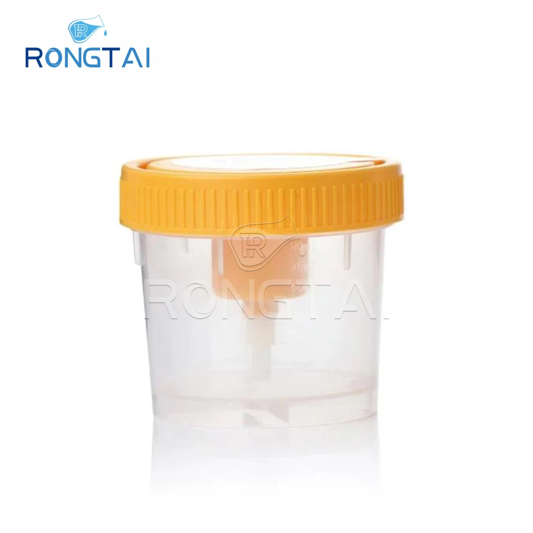 RONGTAI Plastic Specimen Container Distributors Urine and Stool Container China Urine Specimen Container White Lid