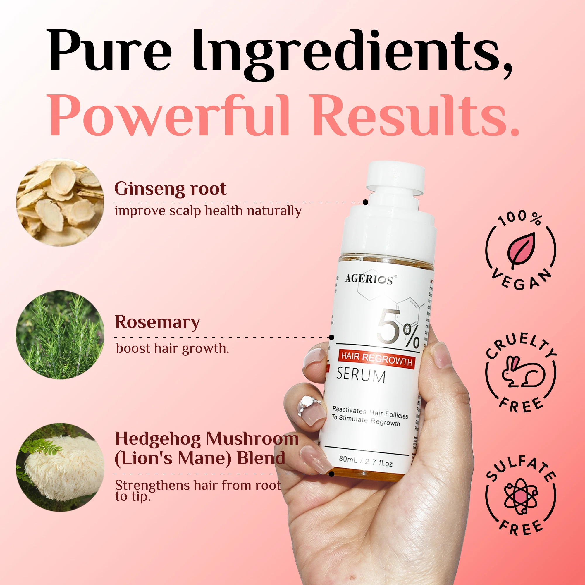 Organic Scalp Revitalizing Spray with Amino Acids & Hyaluronic Acid for Hair Follicle Stimulation and Growth