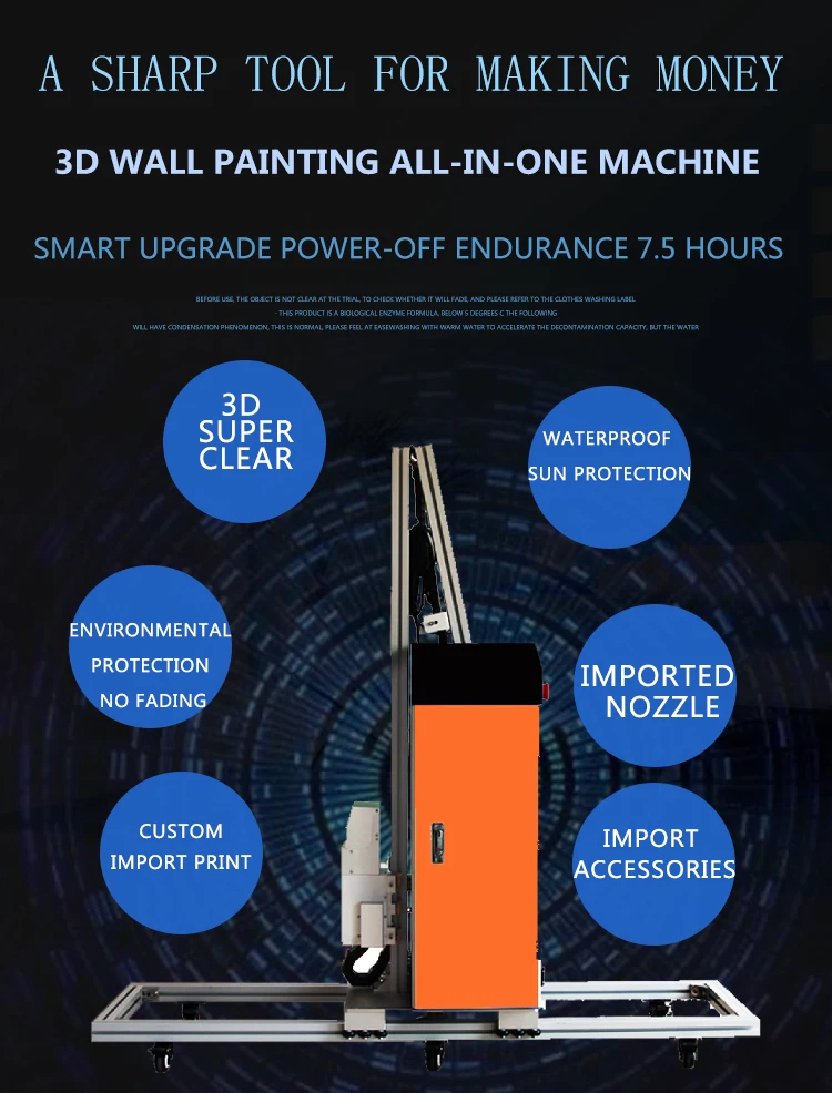 Baishixin 3d Wall Vertical Mural Painting Machine Automatic Wall Art