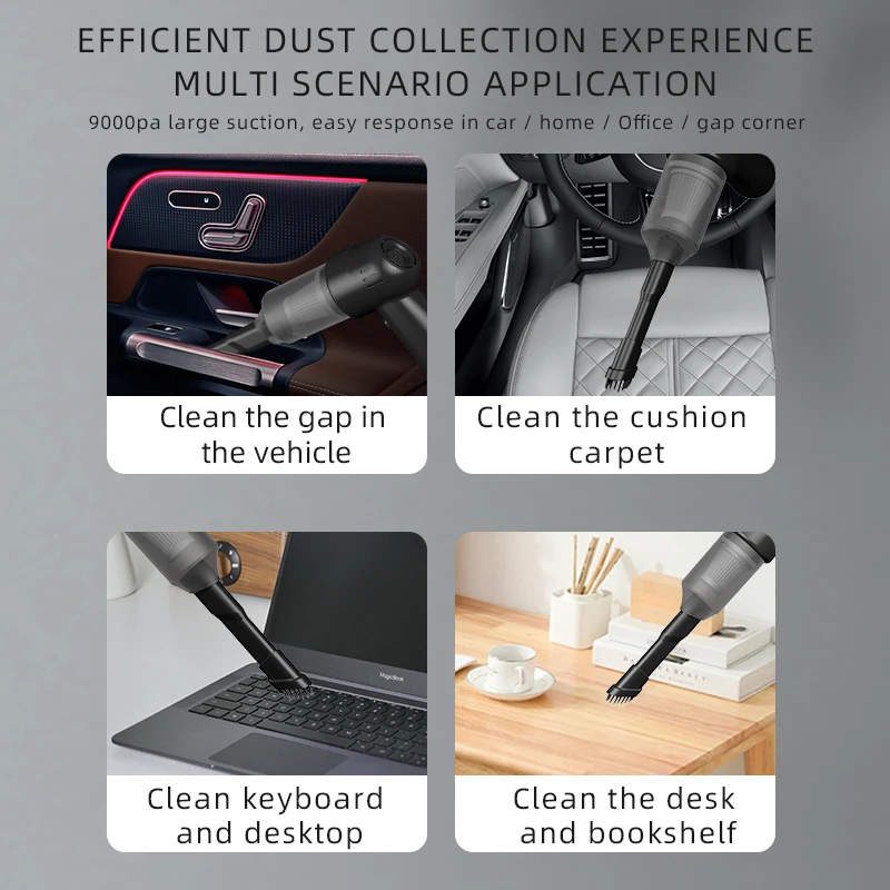 XC01 Professionnel 2-en-1 : Aspirateur portable et soufflette à air | Nettoyeur sans fil de 4000 Pa