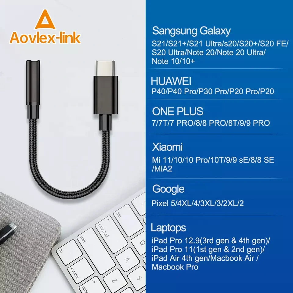 Usb C To 3.5mm Headphone Audio Adapter Headphones Adapter Type C To 3