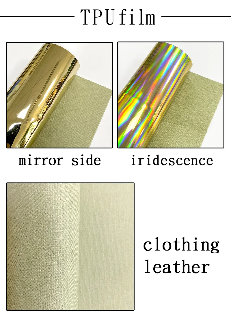 TPU Surface Solid Color Metallic Mirror Effect Faux Leather Sheets Artificial Reflective Fabric for Bag Decorative Leatherette