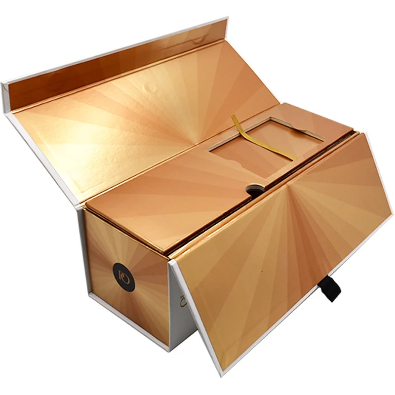 Wholesale Creative Design Double Open Door Cardboard Gift Box for Red Wine Luxury Wine Packaging Box details